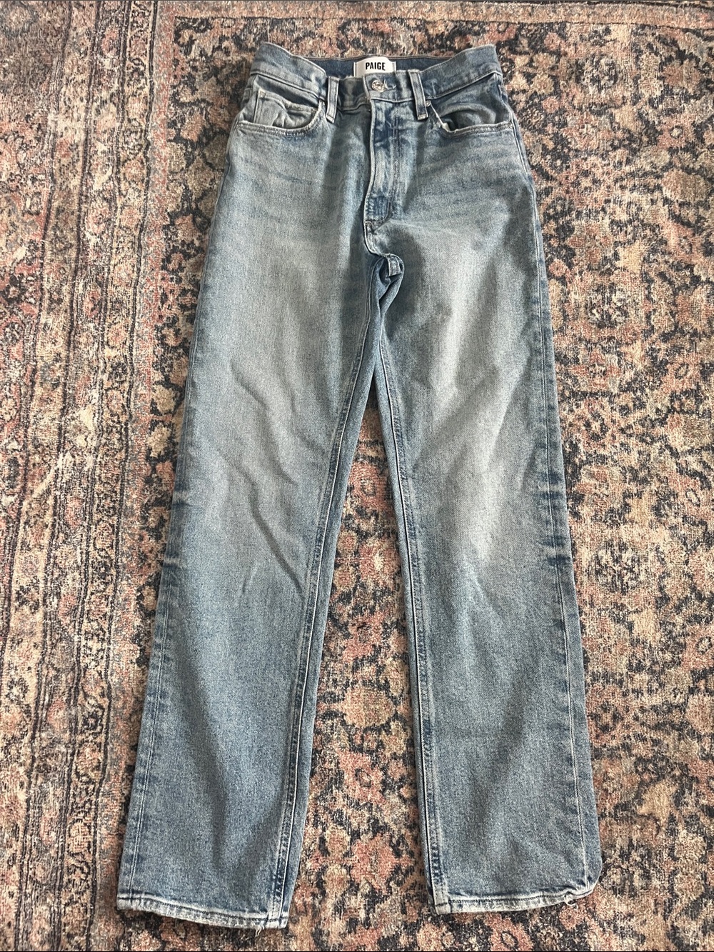 PAIGE Sawyer Women's Straight Leg Jeans in Light Blue Wash; size 23